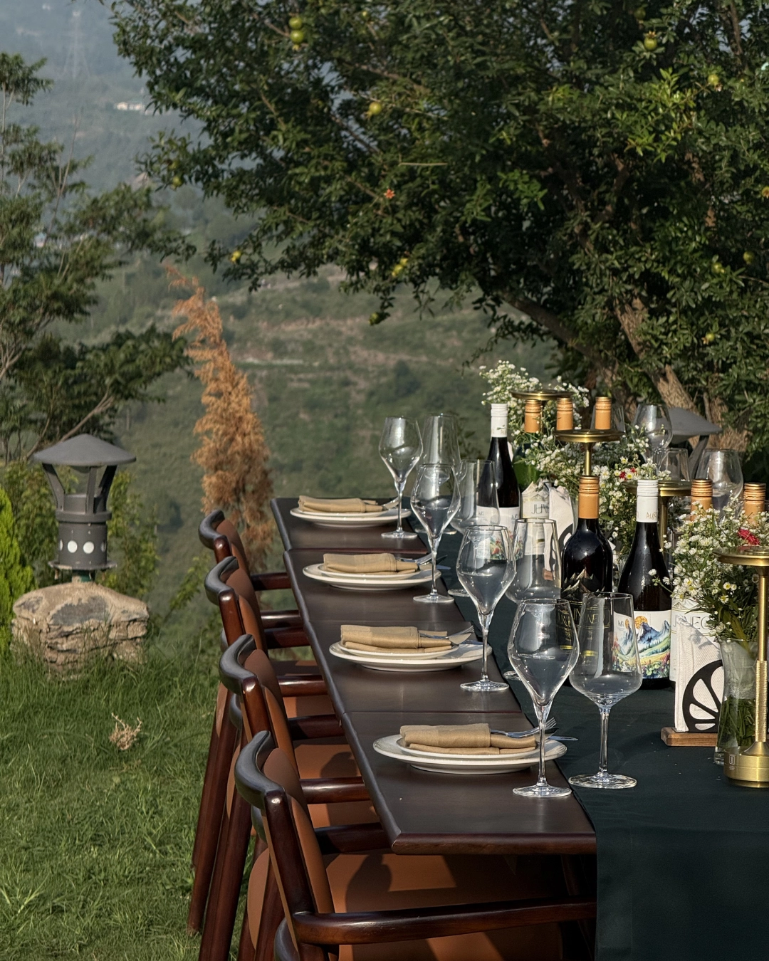 Raht Juneo Orchards | Vineyard Stay In Himachal 18 The Orchard Table Dining Setup